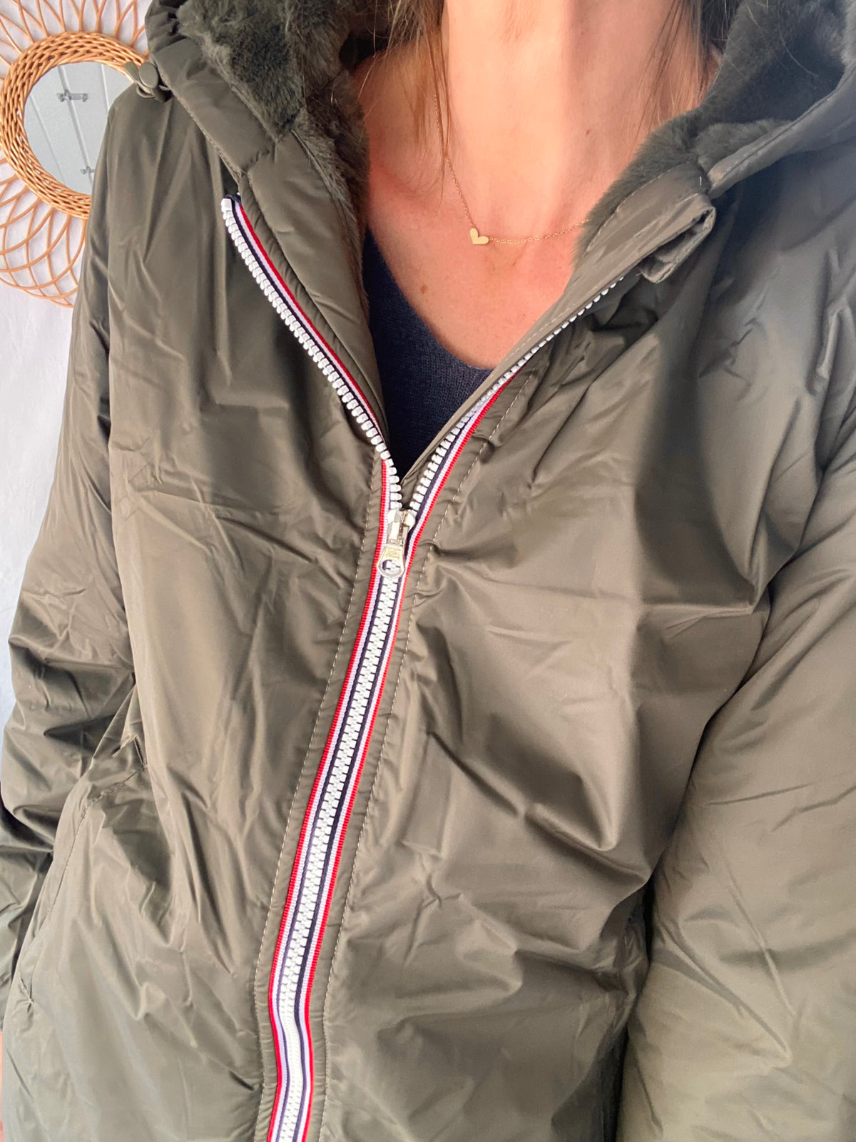 LAURA JO - Parka Imperméable LOUISE LONG fourré - Kaki