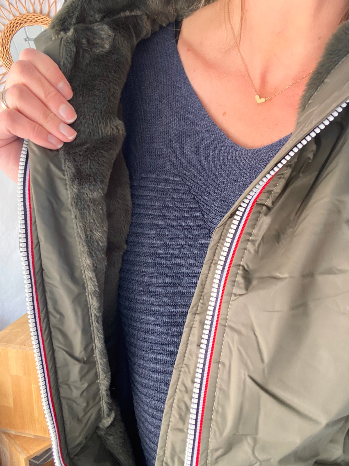 LAURA JO - Parka Imperméable LOUISE LONG fourré - Kaki
