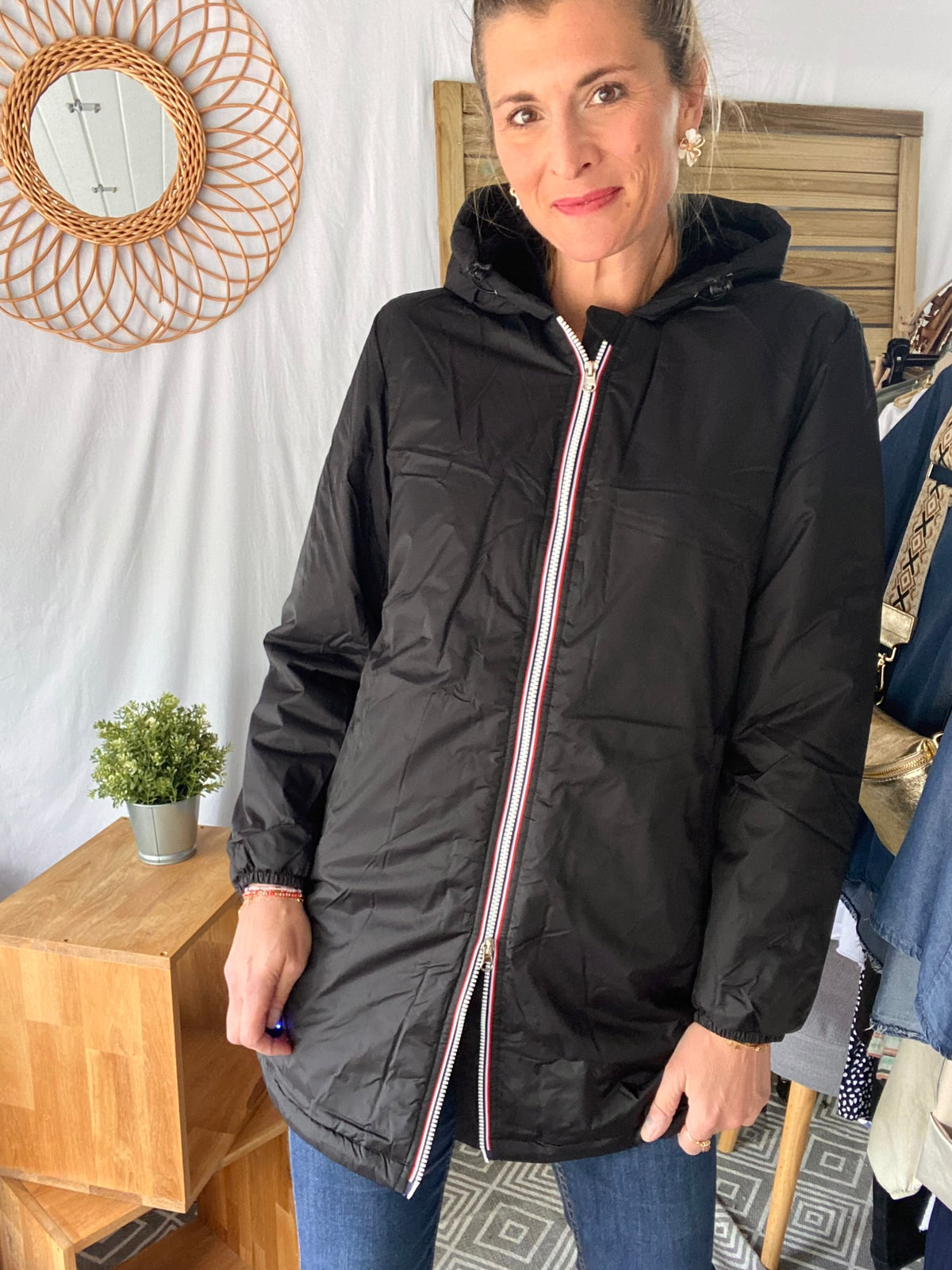 LAURA JO- Parka Imperméable LOUISE LONG fourré - Noir