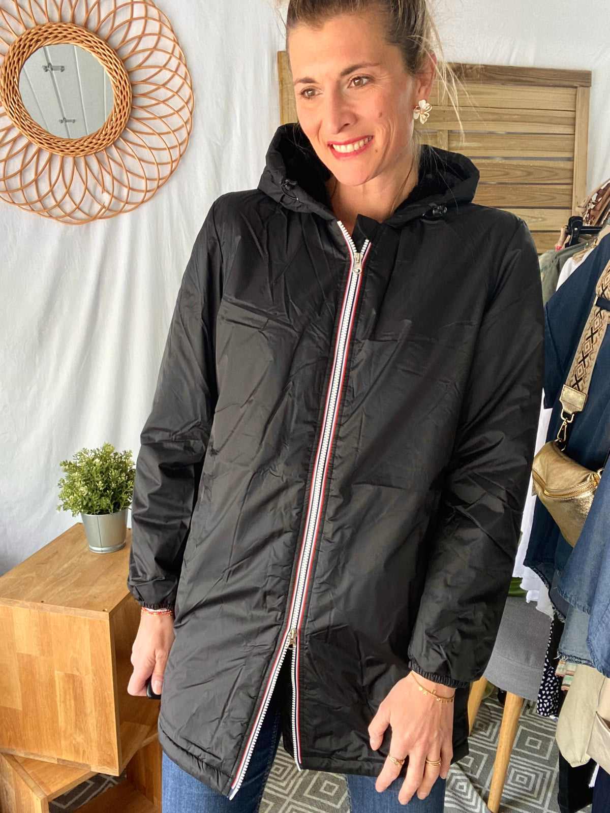 LAURA JO- Parka Imperméable LOUISE LONG fourré - Noir