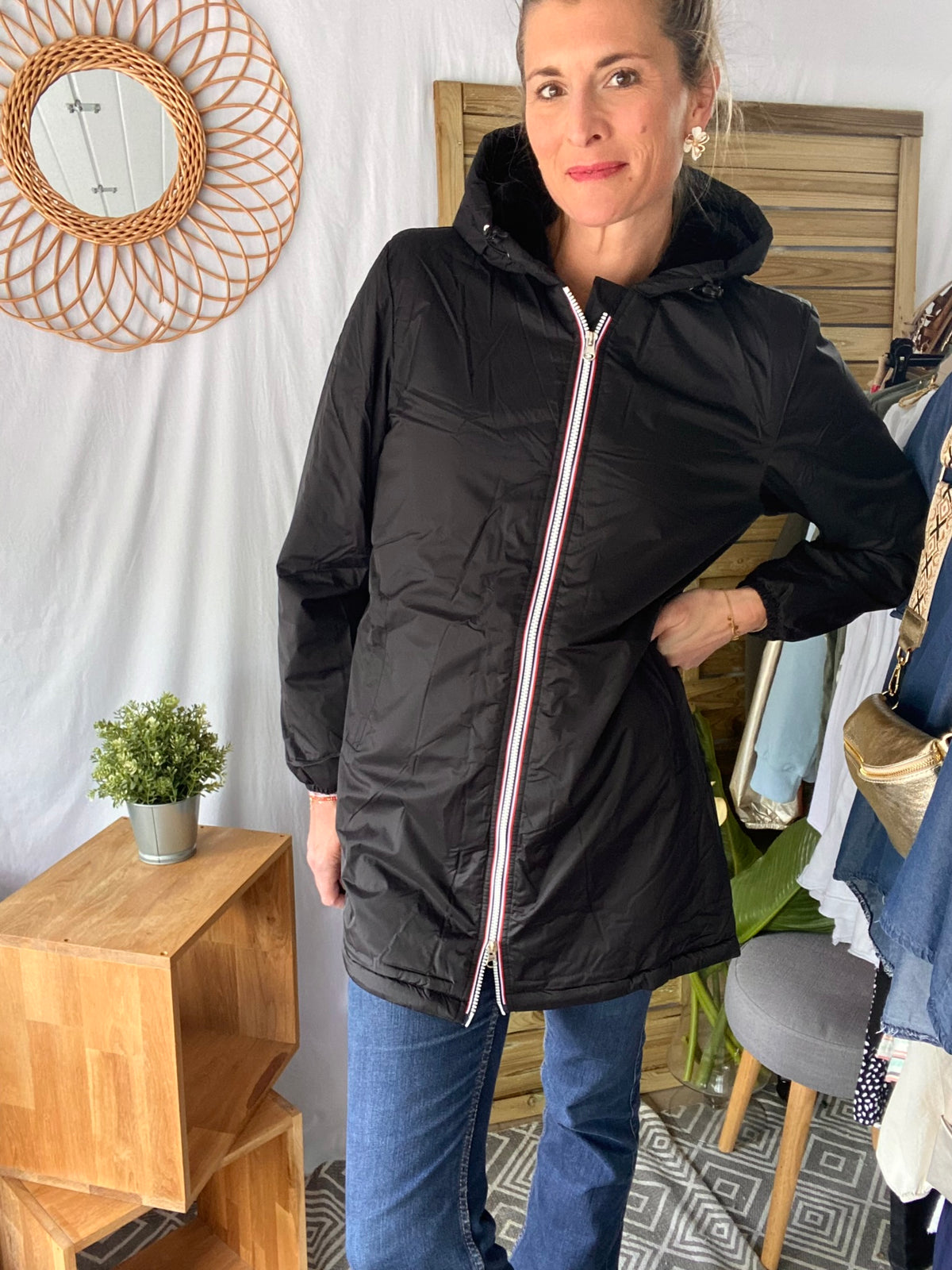 LAURA JO- Parka Imperméable LOUISE LONG fourré - Noir