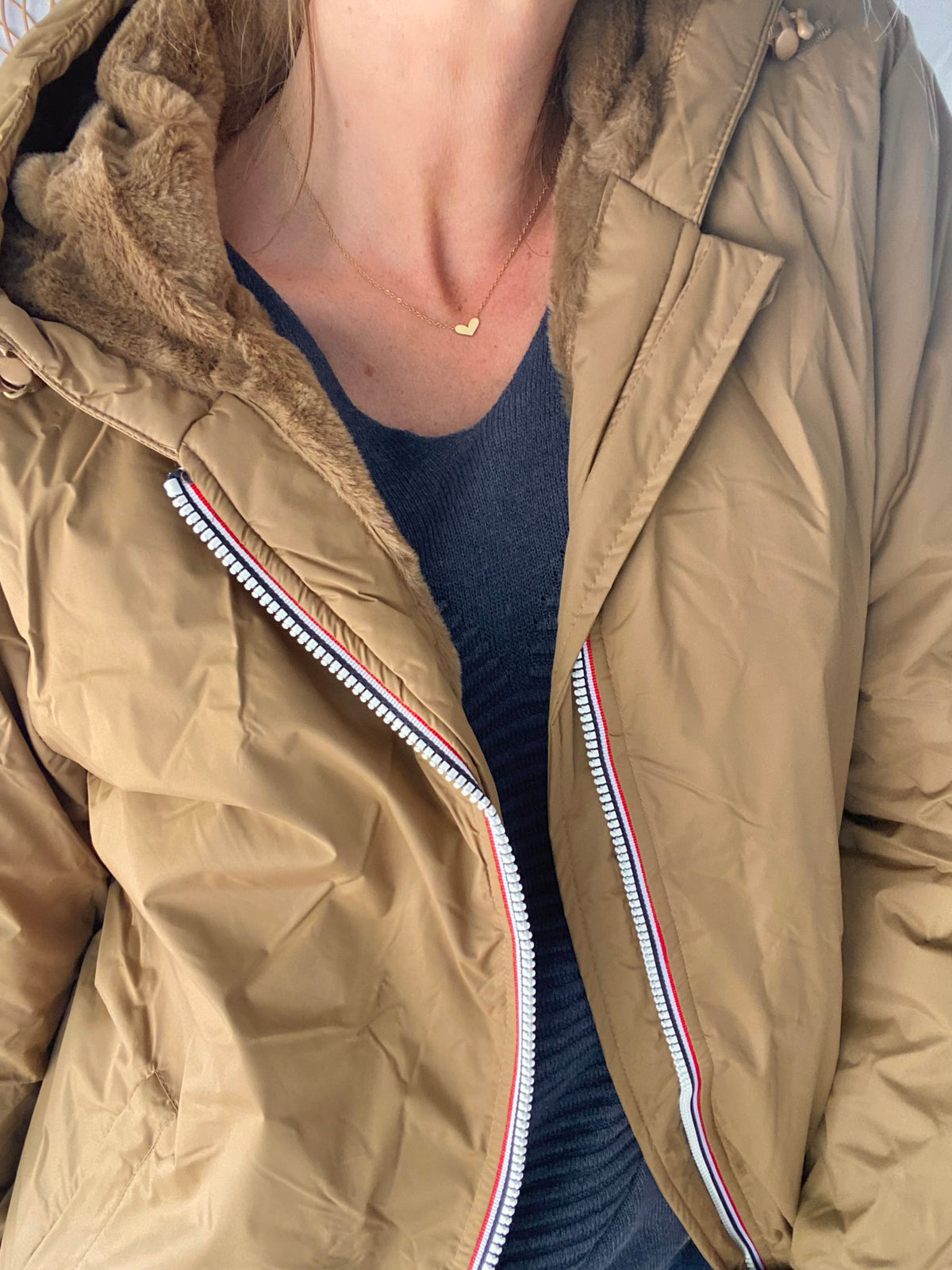 LAURA JO - Parka Imperméable LOUISE LONG fourré - Camel