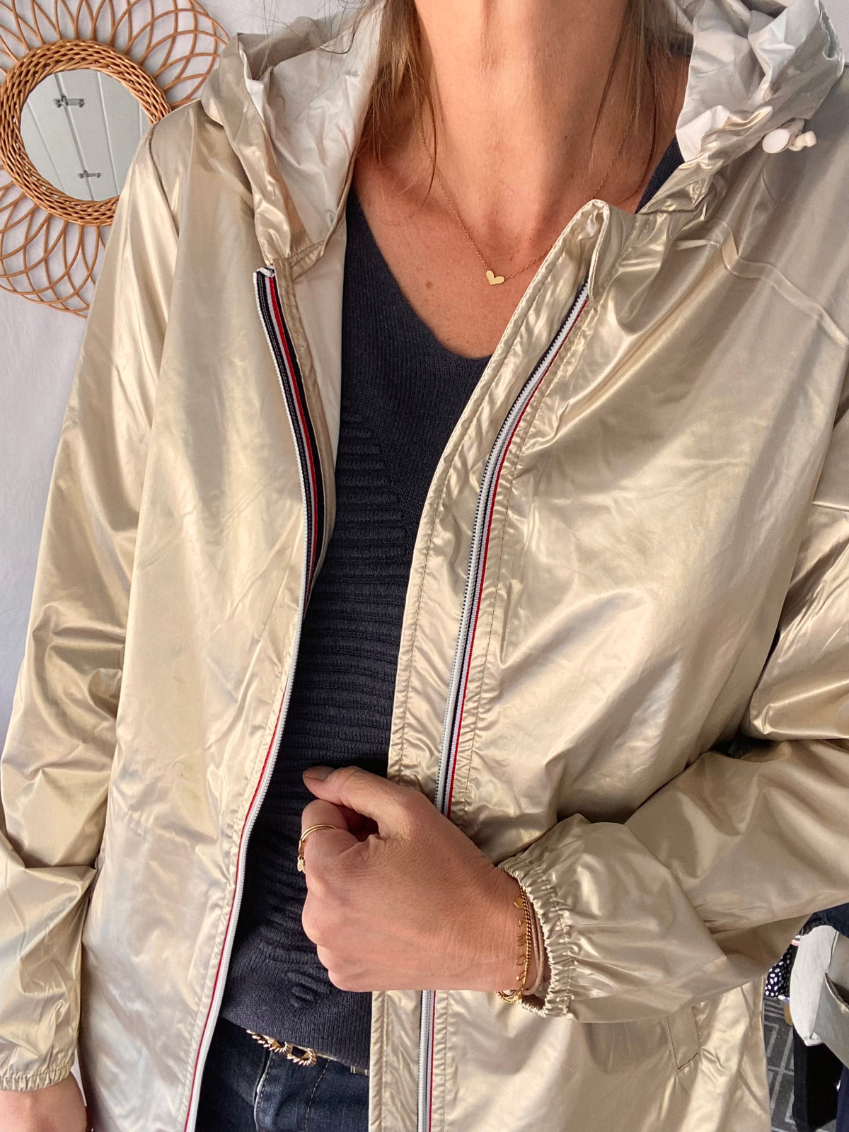 LAURA JO - Coupe vent imperméable ANNA LONG léger - Doré