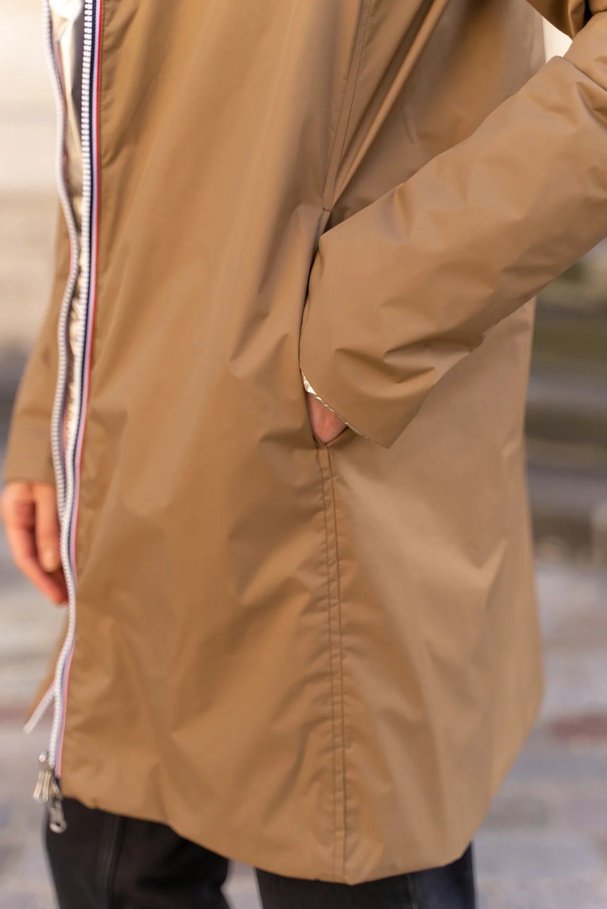 LAURA JO - Imperméable réversible rembourré LOUISON LONG - Camel/Doré