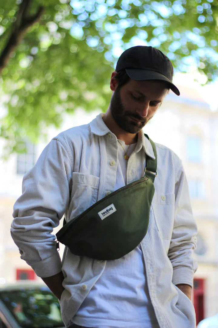 HINDBAG SASHA - Sac banane Vert Olive / Kaki