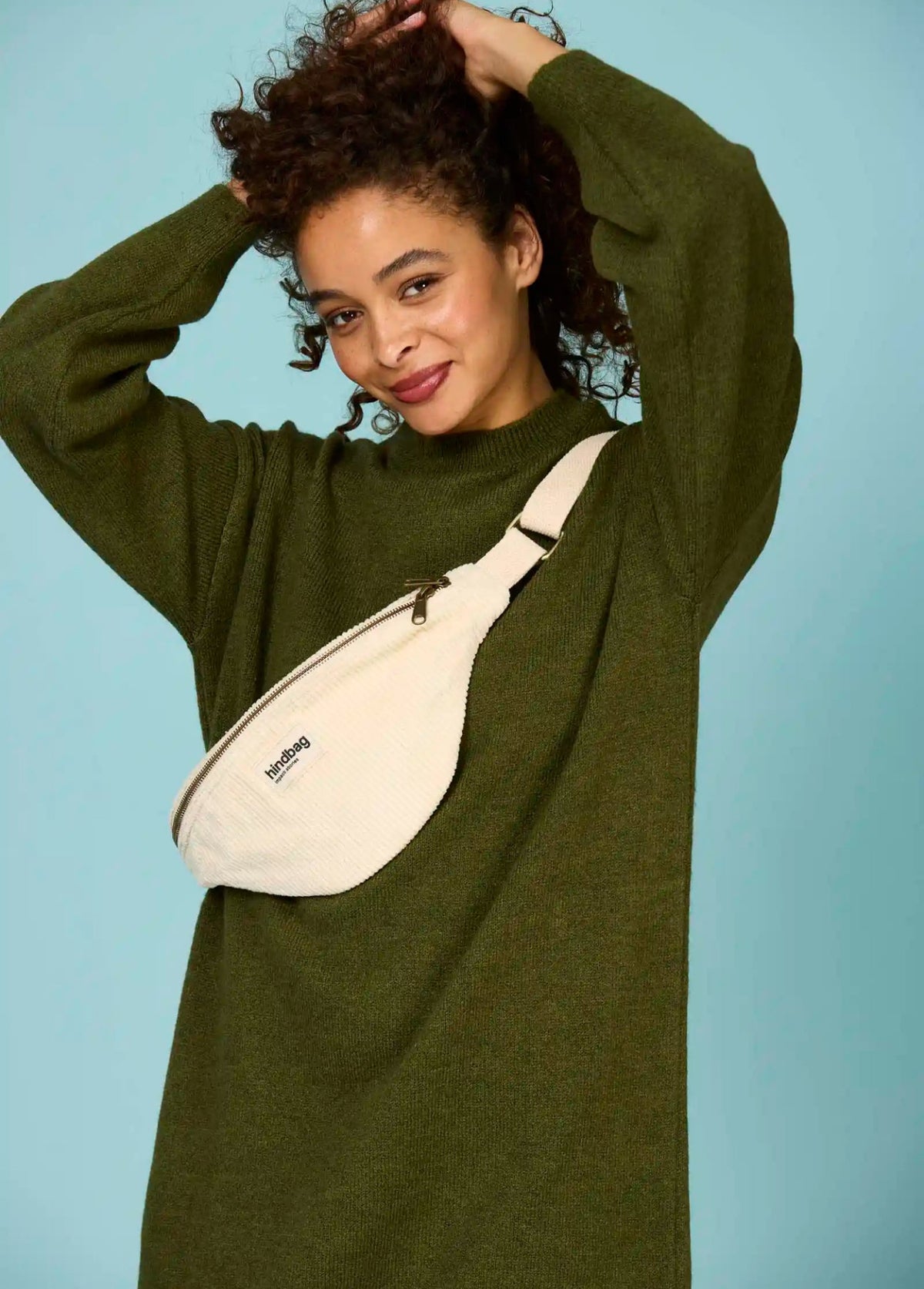 Sac banane HINDBAG Olivia Velours beige