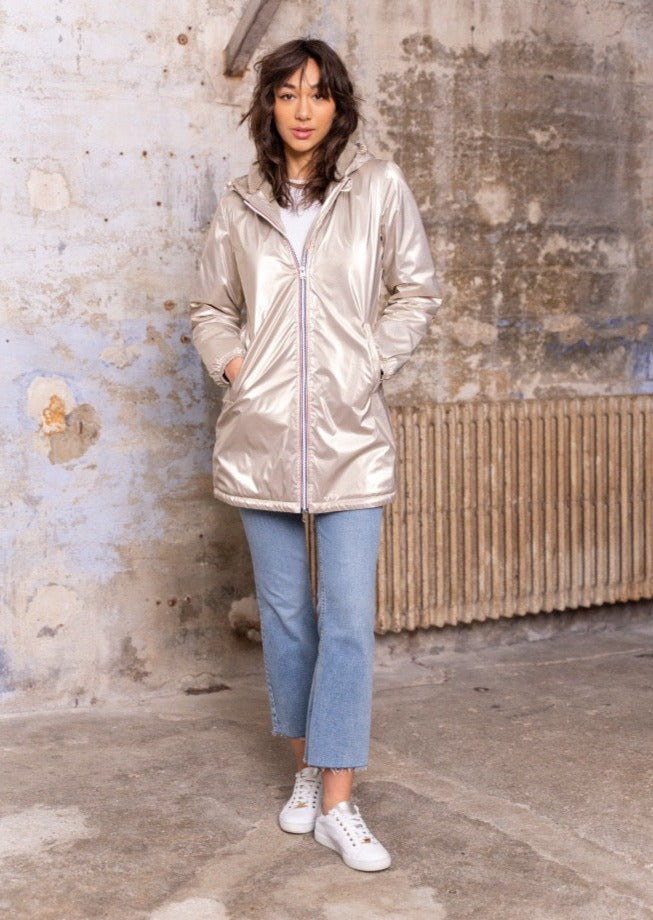 LAURA JO - Parka Imperméable LOUISE LONG fourré - Doré