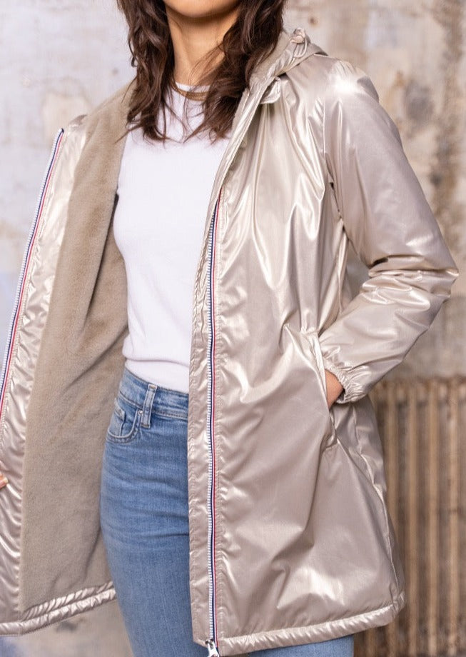 LAURA JO - Parka Imperméable LOUISE LONG fourré - Doré