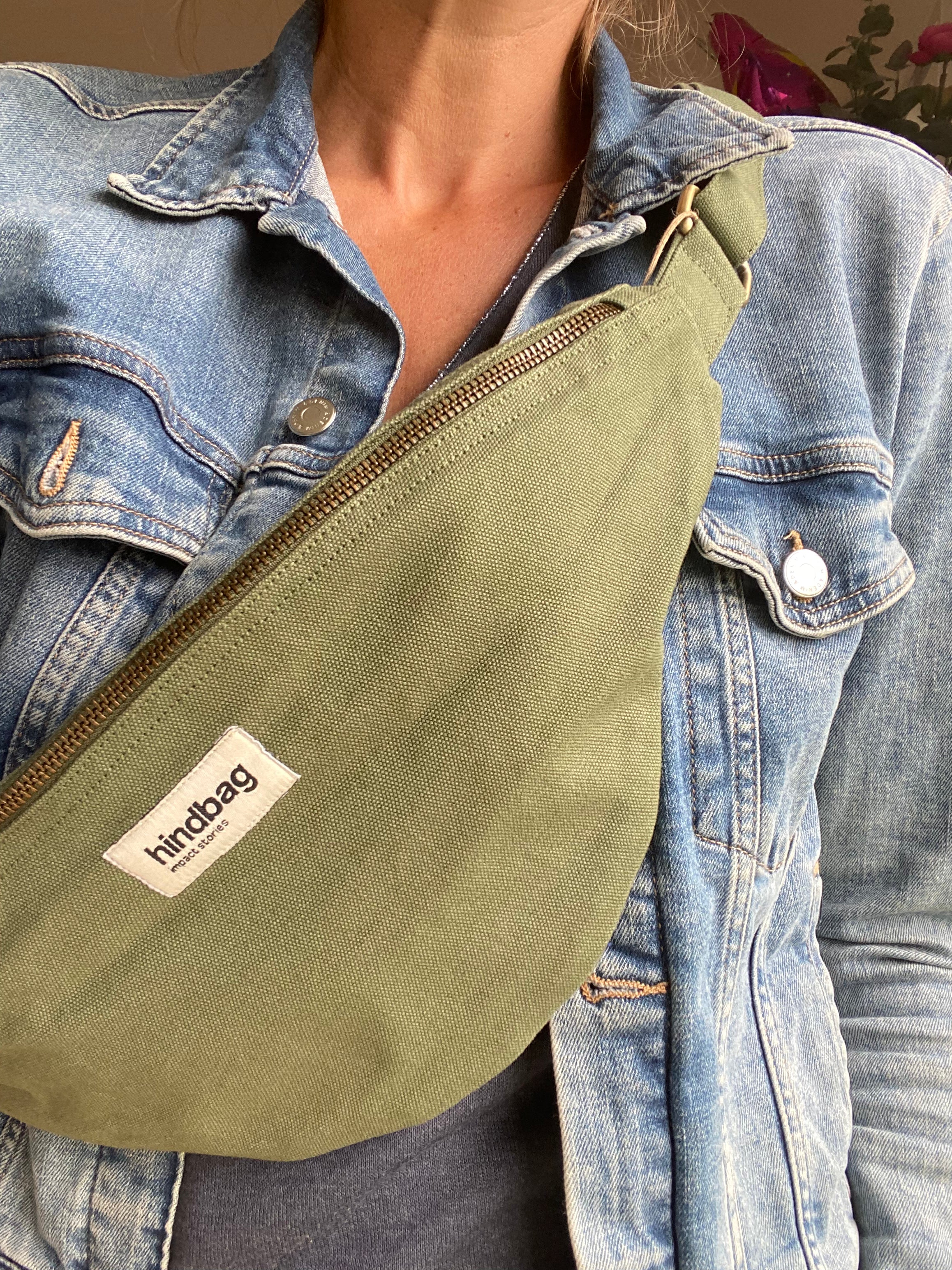 HINDBAG SASHA - Sac banane Vert Olive / Kaki