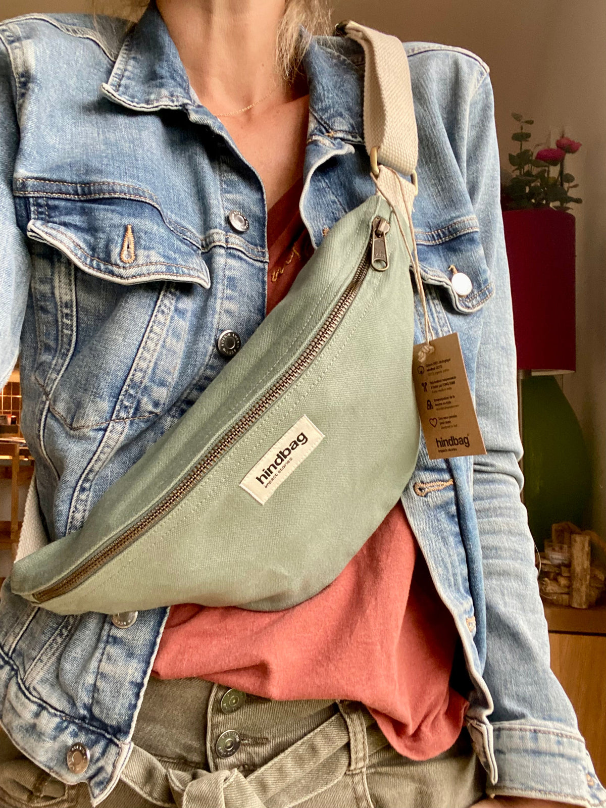 HINDBAG OLIVIA - Sac banane Vert sauge