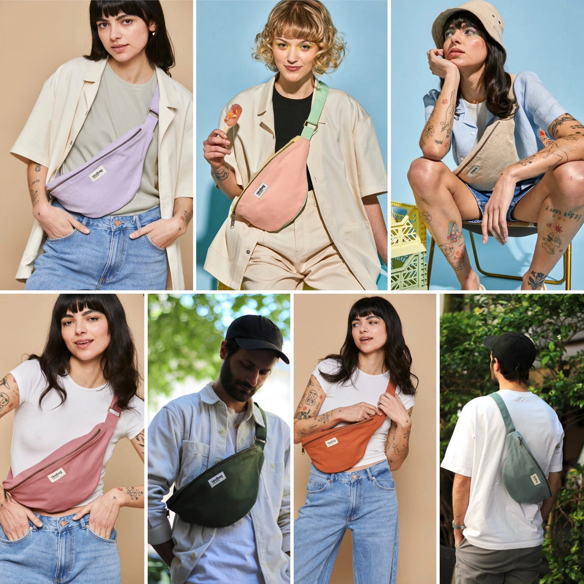 HINDBAG SASHA - Sac banane Vert sauge