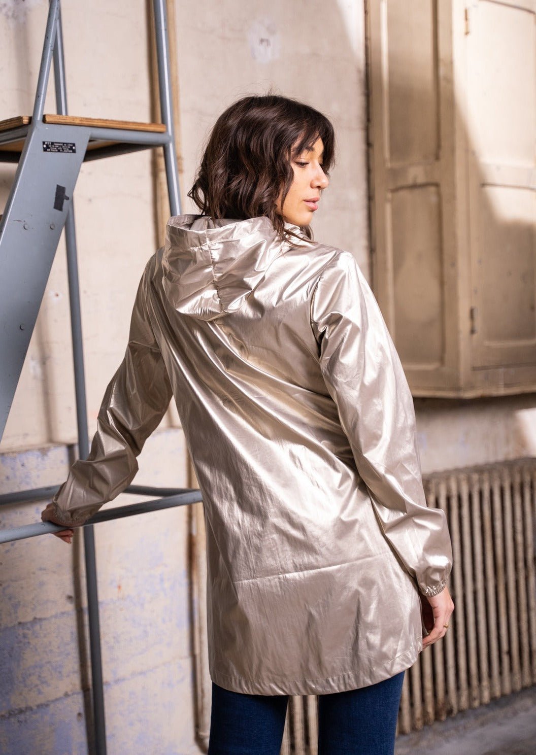 LAURA JO - Coupe vent imperméable ANNA LONG léger - Doré