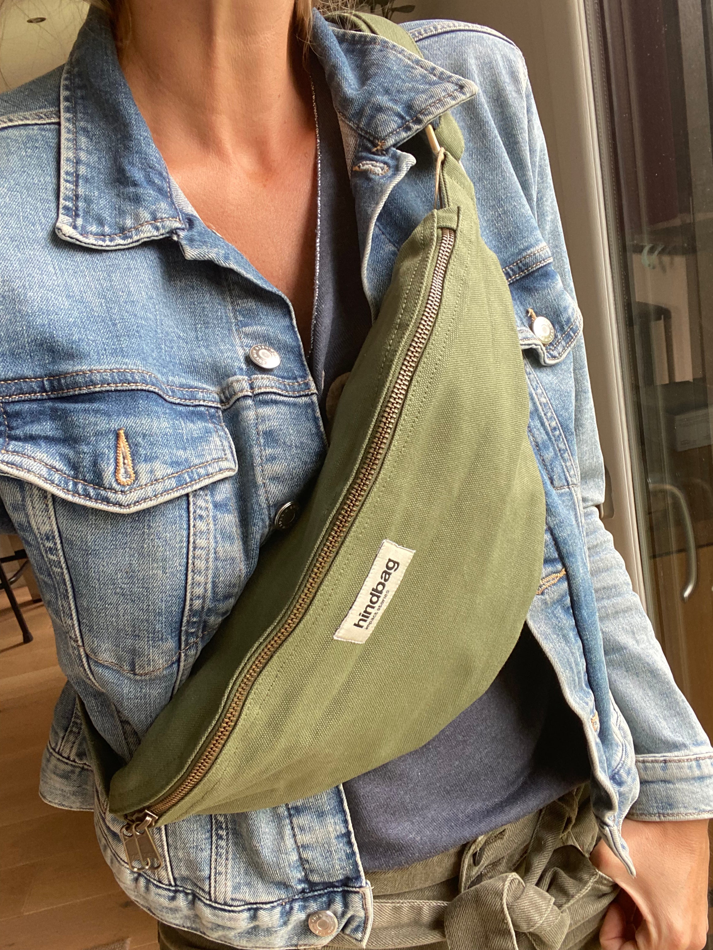 HINDBAG SASHA - Sac banane Vert Olive / Kaki