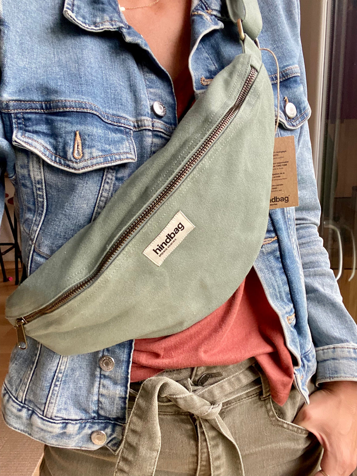 HINDBAG SASHA - Sac banane Vert sauge
