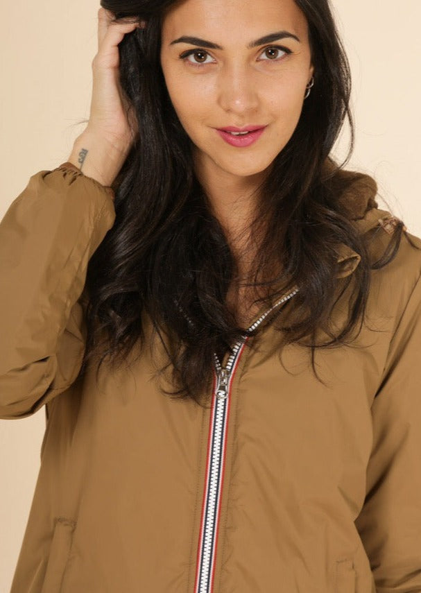 LAURA JO - Parka Imperméable LOUISE LONG fourré - Camel