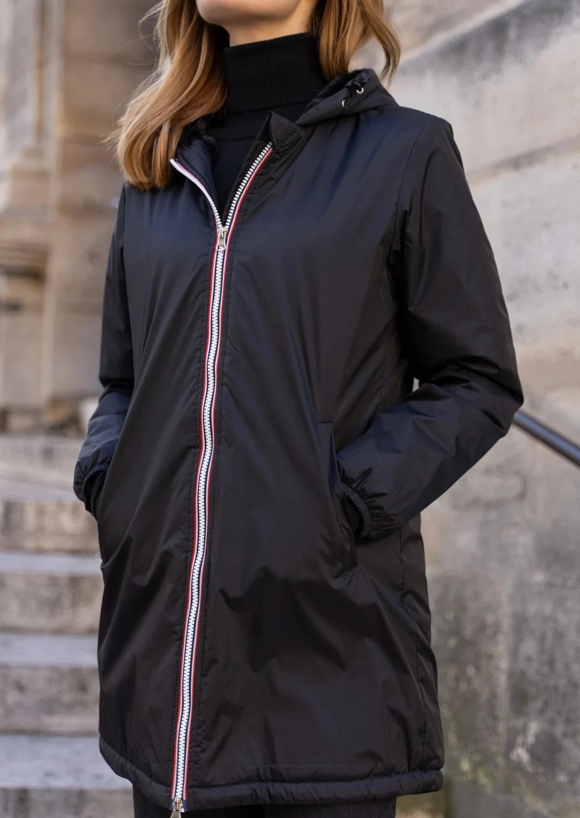 LAURA JO- Parka Imperméable LOUISE LONG fourré - Noir