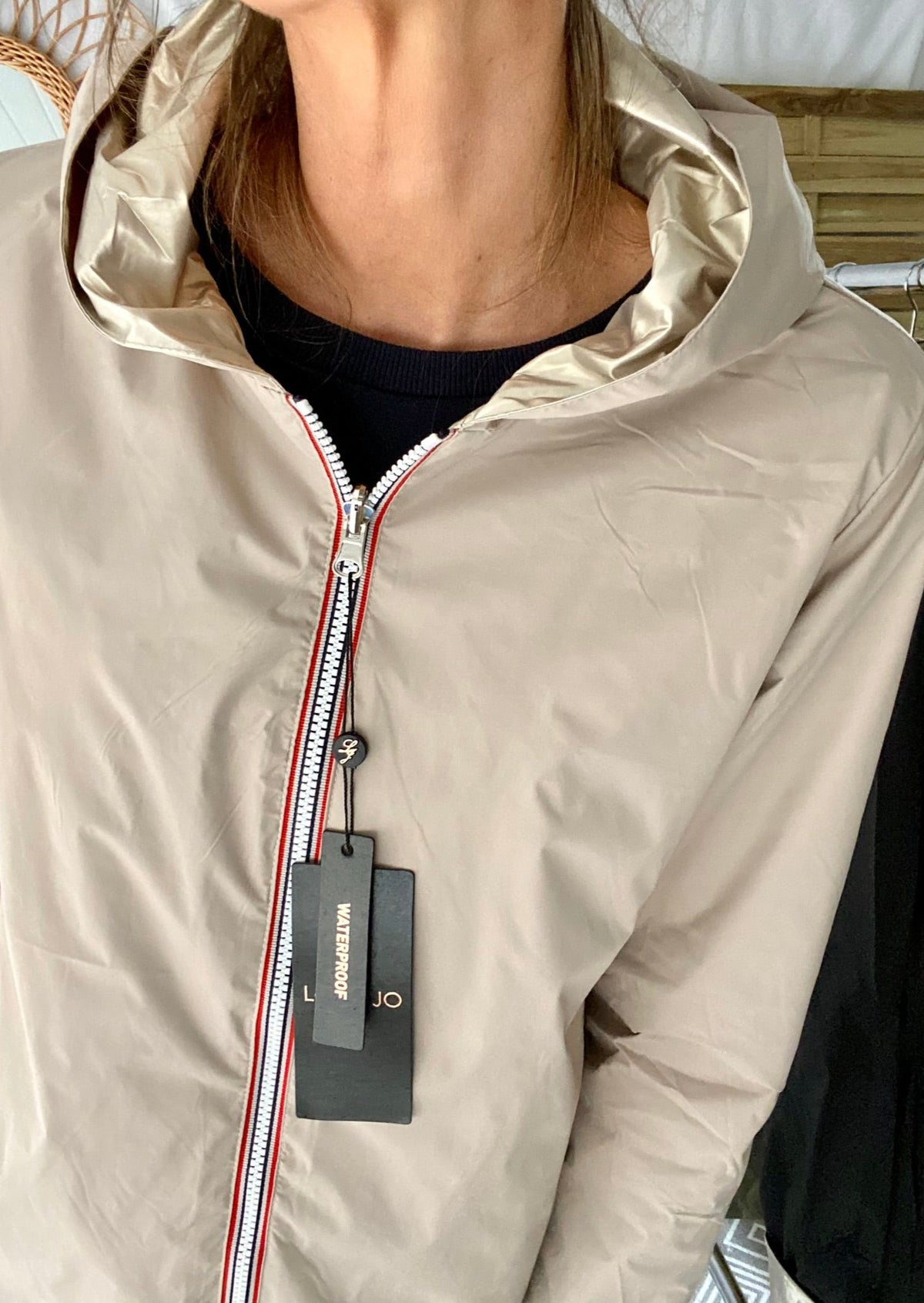 LAURA JO - Imperméable réversible léger GARANCE LONG - Beige/Doré