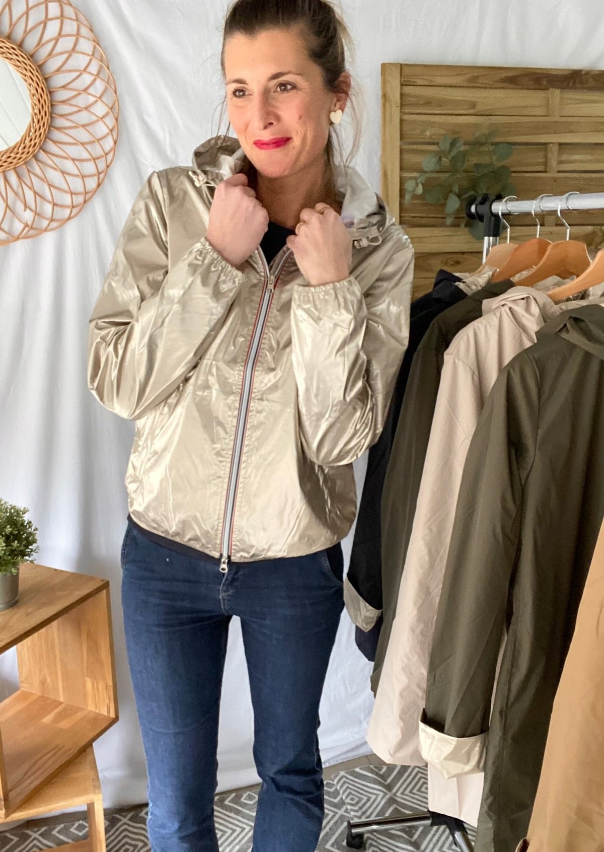 LAURA JO - Coupe vent imperméable ANNA COURT Doré