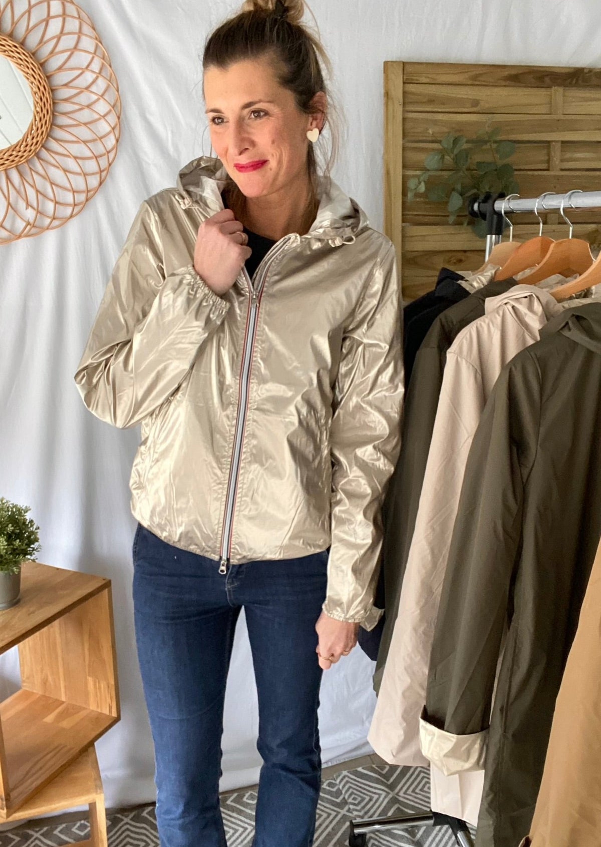 LAURA JO - Coupe vent imperméable ANNA COURT Doré