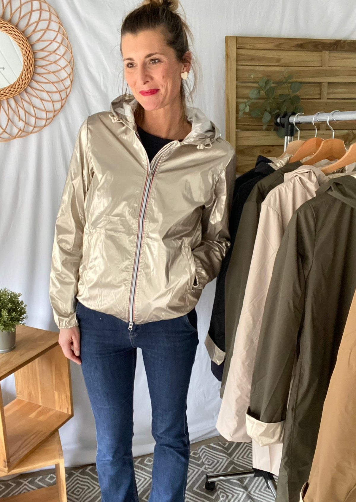 LAURA JO - Coupe vent imperméable ANNA COURT Doré