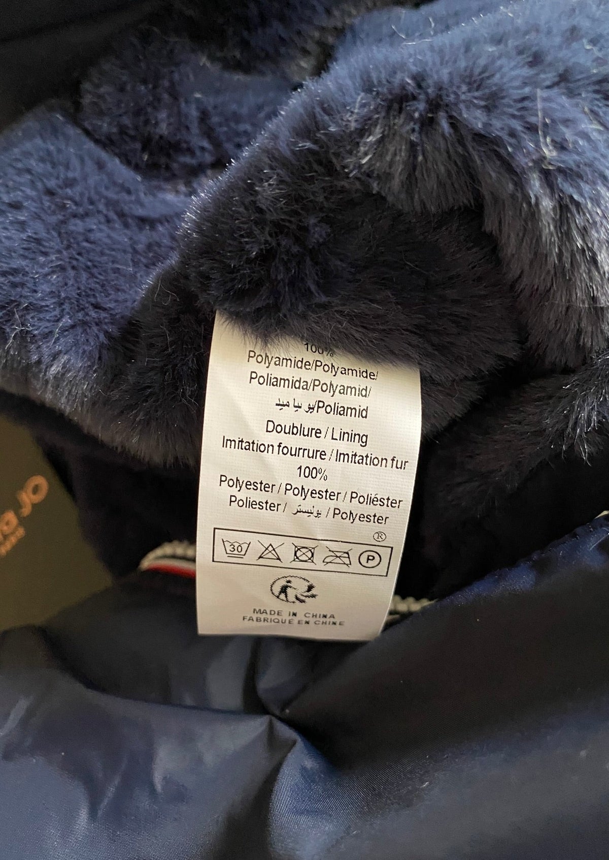LAURA JO - Parka Imperméable LOUISE LONG fourré - Bleu Marine • DÉSTOCKAGE Taille S