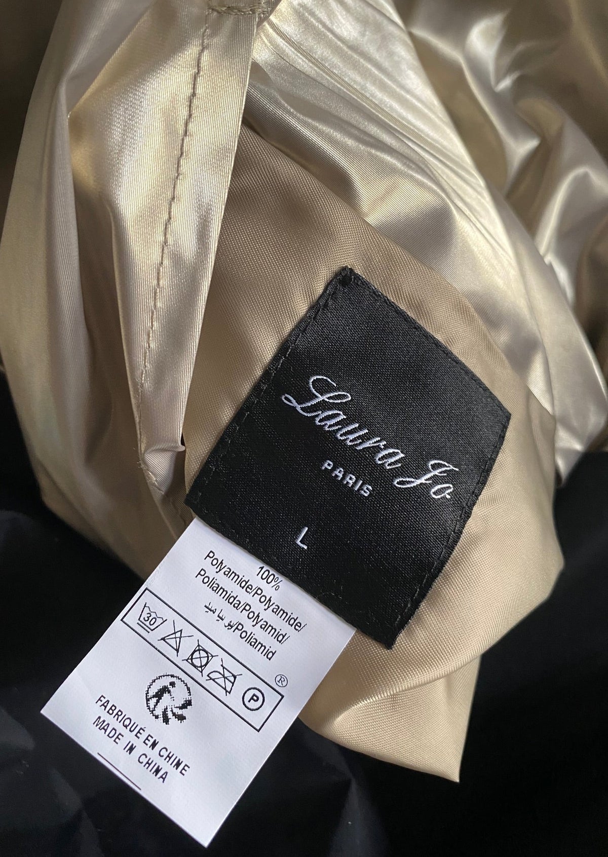 LAURA JO - Imperméable réversible léger GARANCE LONG - Noir/Doré • DESTOCKAGE sur Taille S