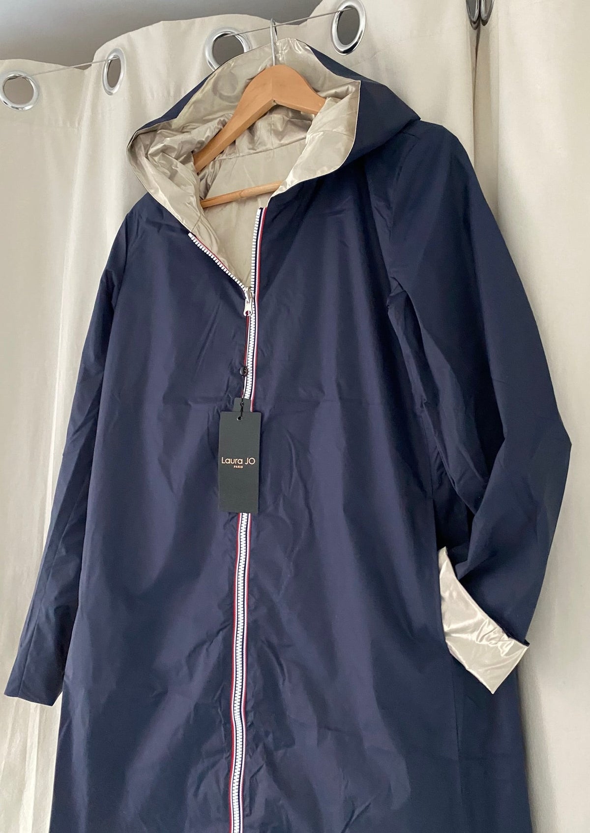 LAURA JO - Imperméable réversible léger GARANCE LONG - Marine/Doré
