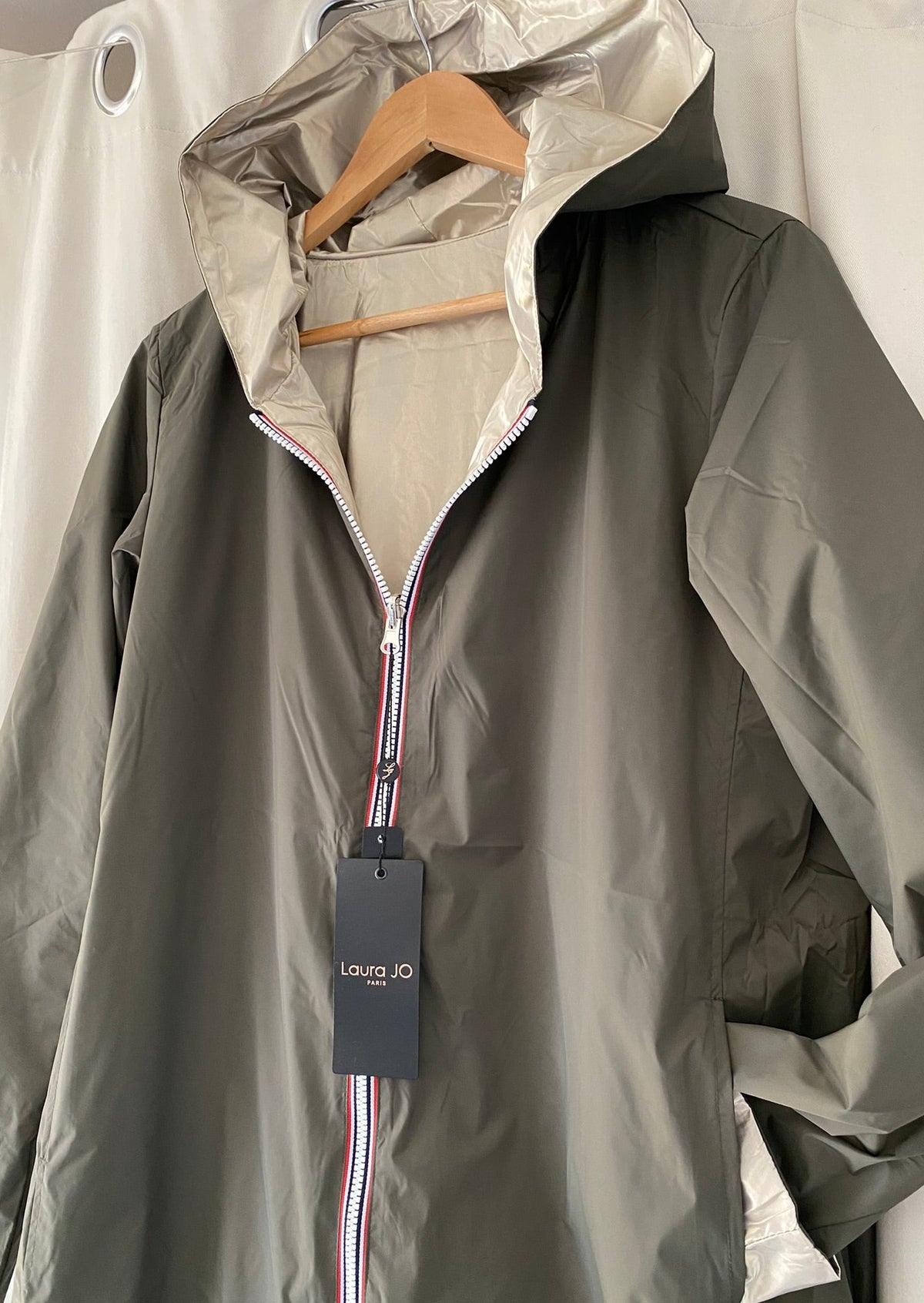 LAURA JO - Imperméable réversible léger GARANCE LONG - Kaki/Doré