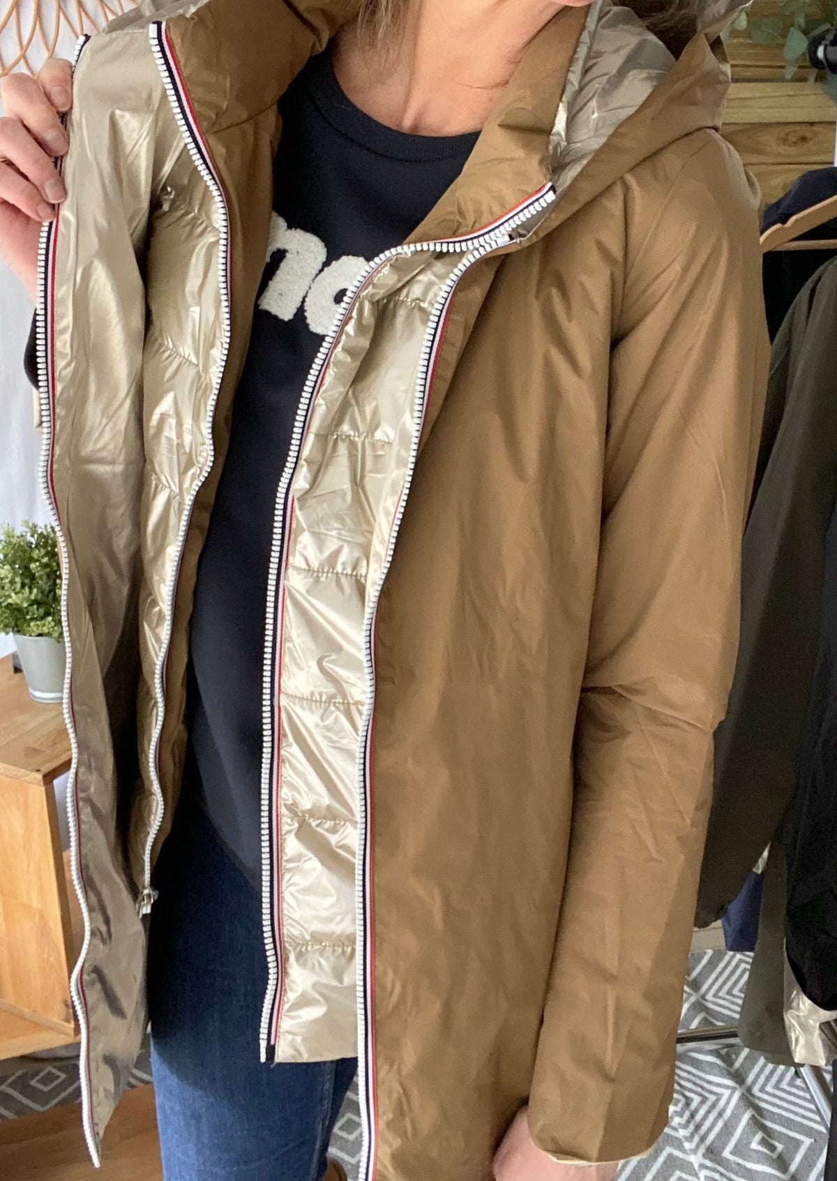 LAURA JO - Imperméable réversible léger GARANCE LONG - Camel/Doré