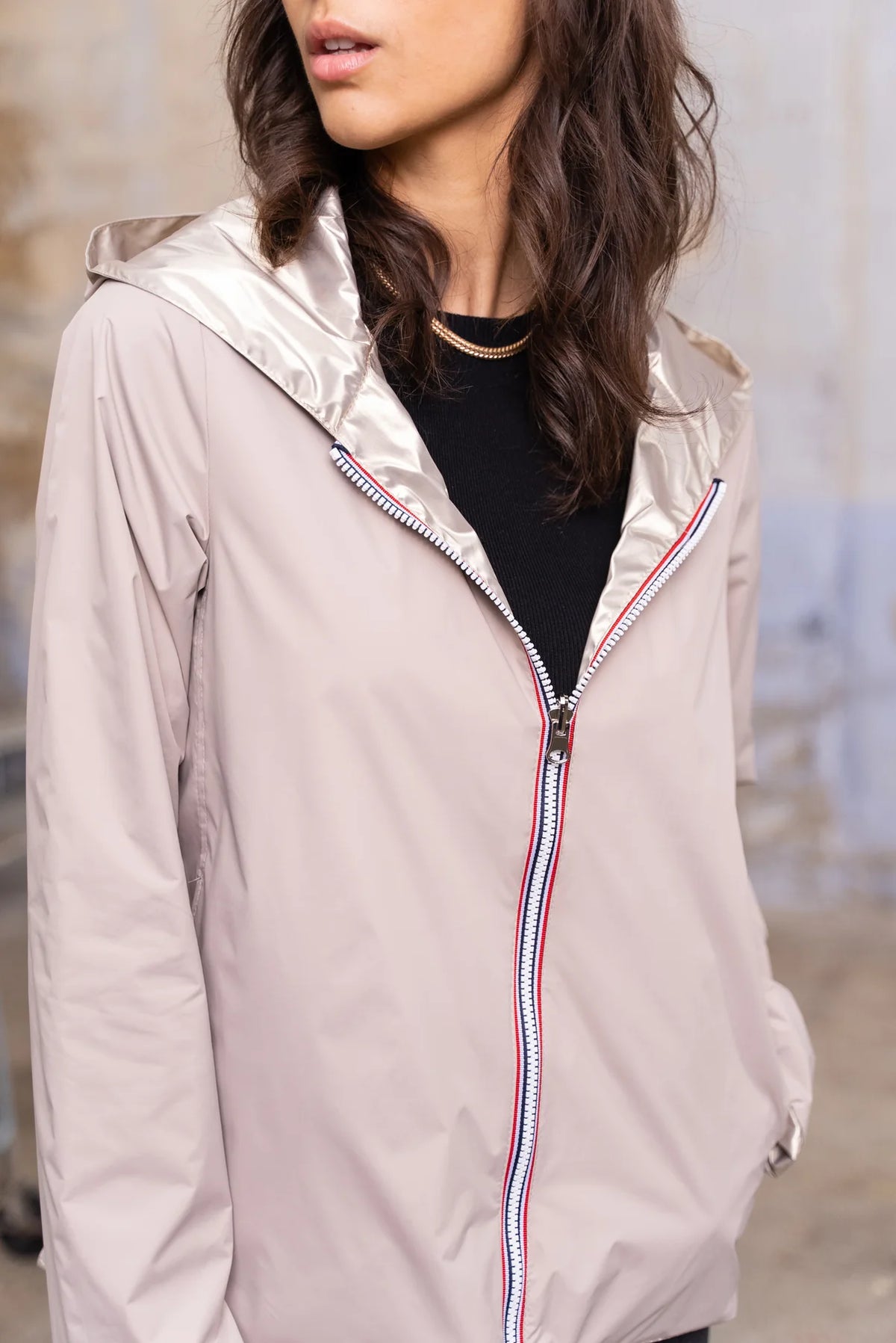 LAURA JO - Imperméable réversible léger GARANCE COURT - Beige/Doré